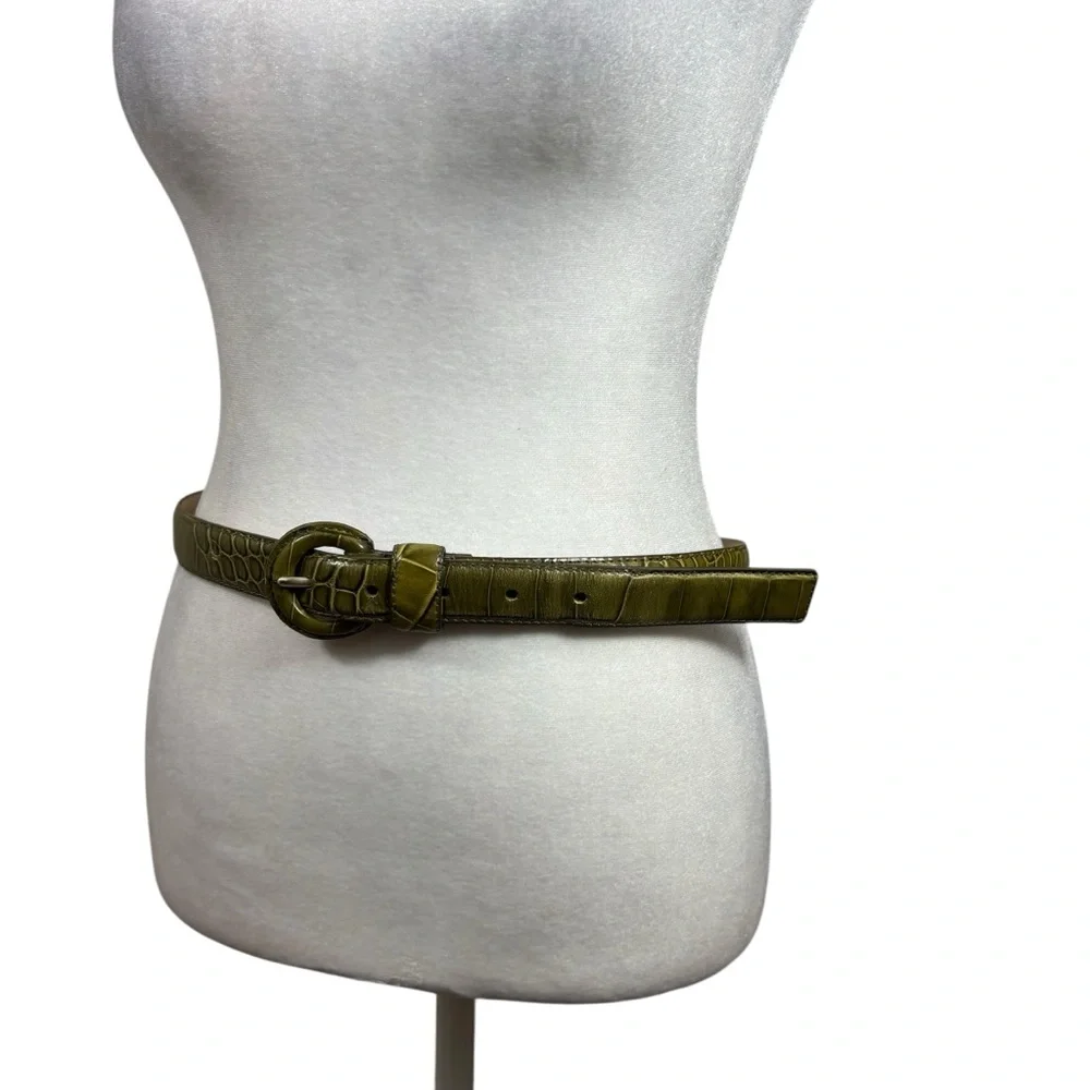 Vintage Ladies Via‎ Spiga Brand Genuine Leather Belt Green Size Medium